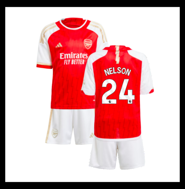 Lacné Futbalove Dresy Arsenal Detské NELSON #24 Domáci 2023-2024