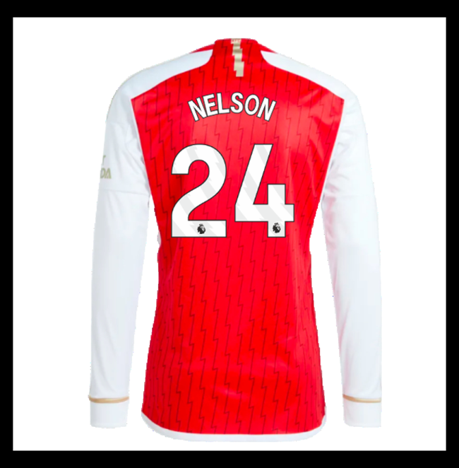 Lacné Futbalove Dresy Arsenal Dlhý Rukáv NELSON #24 Domáci 2023-2024