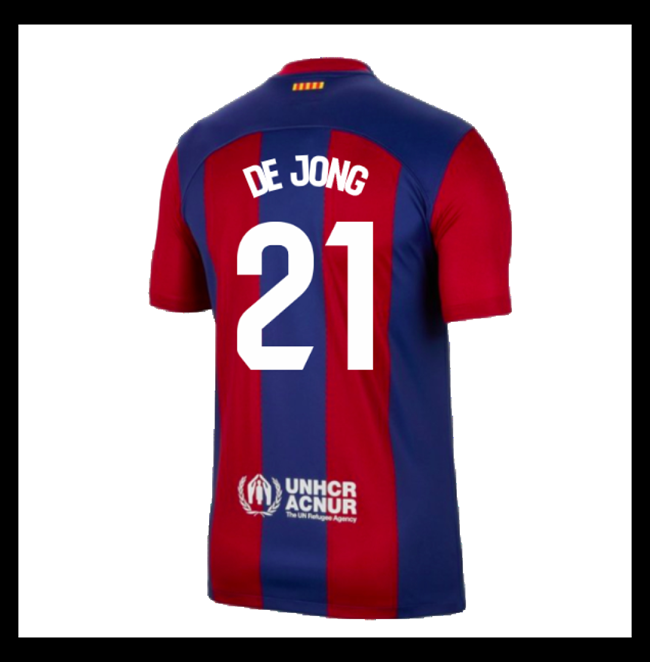 Lacné Futbalove Dresy FC Barcelona DE JONG #21 Domáci 2023-2024