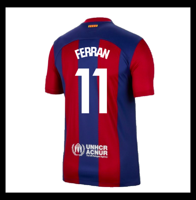 Lacné Futbalove Dresy FC Barcelona FERRAN #11 Domáci 2023-2024