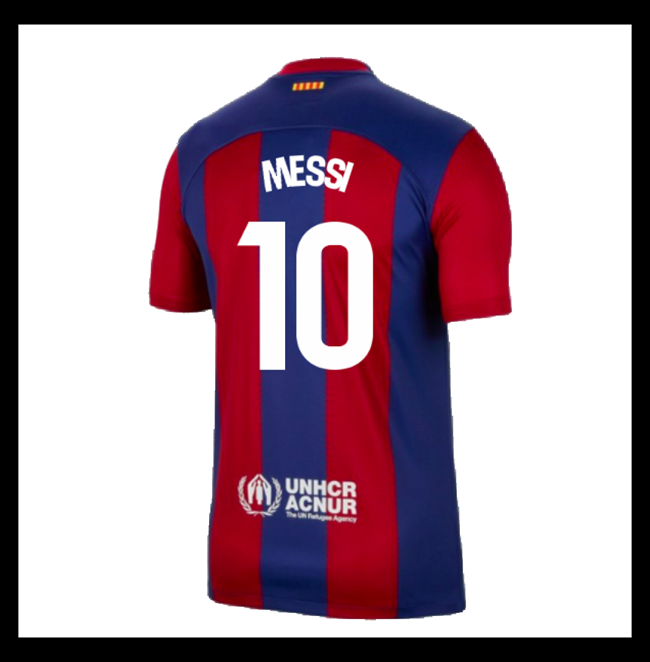Lacné Futbalove Dresy FC Barcelona MESSI #10 Domáci 2023-2024