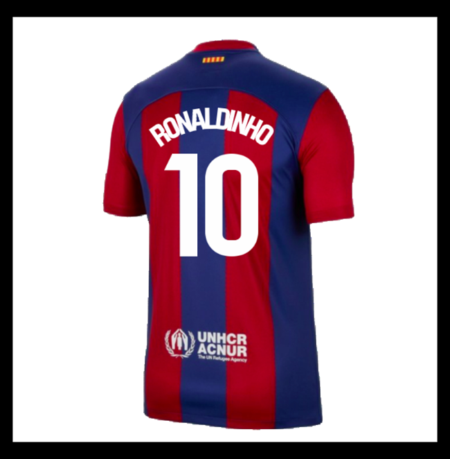 Lacné Futbalove Dresy FC Barcelona RONALDINHO #10 Domáci 2023-2024