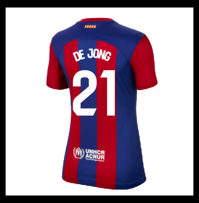 Lacné Futbalove Dresy FC Barcelona Dámské DE JONG #21 Domáci 2023-2024
