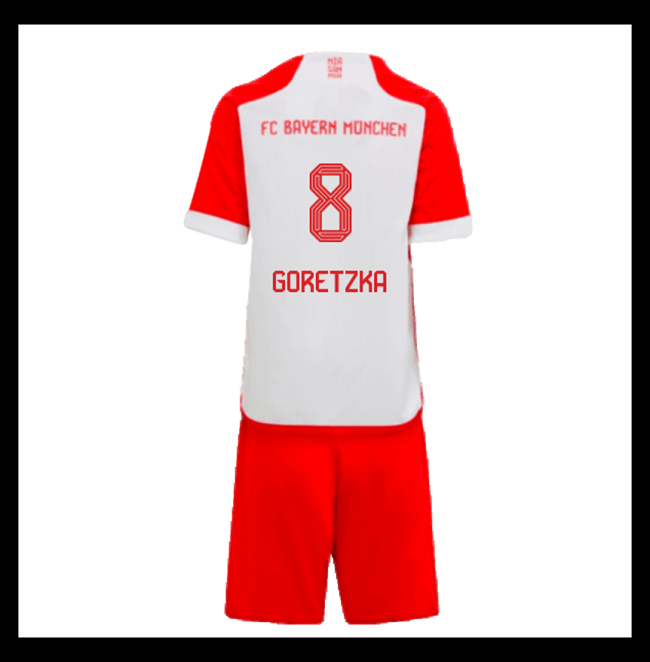 Lacné Futbalove Dresy Bayern Munich Detské GORETZKA #8 Domáci 2023-2024