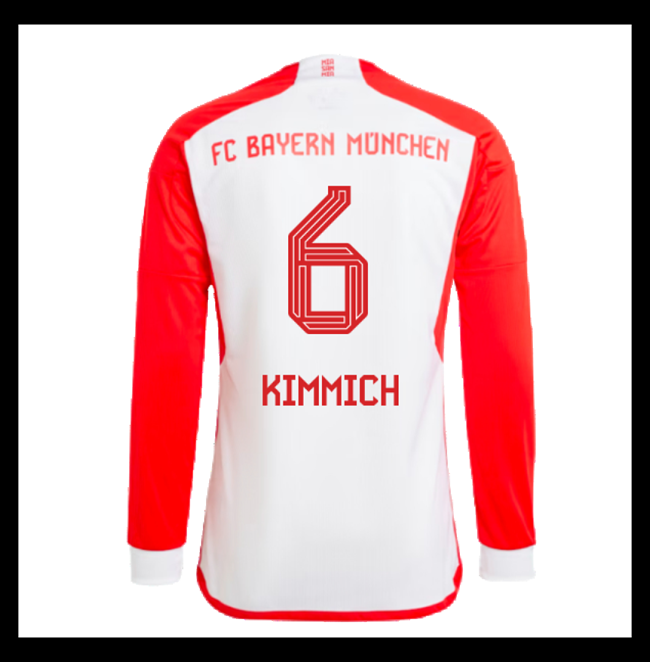 Lacné Futbalove Dresy Bayern Munich Dlhý Rukáv KIMMICH #6 Domáci 2023-2024