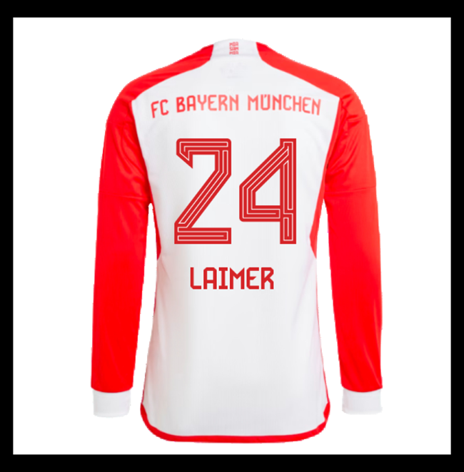 Lacné Futbalove Dresy Bayern Munich Dlhý Rukáv LAIMER #24 Domáci 2023-2024