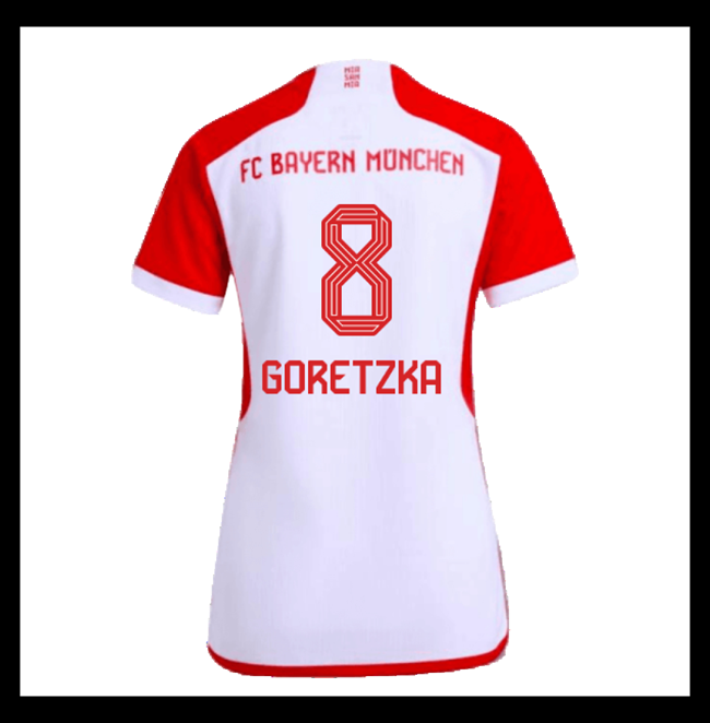 Lacné Futbalove Dresy Bayern Munich Dámské GORETZKA #8 Domáci 2023-2024