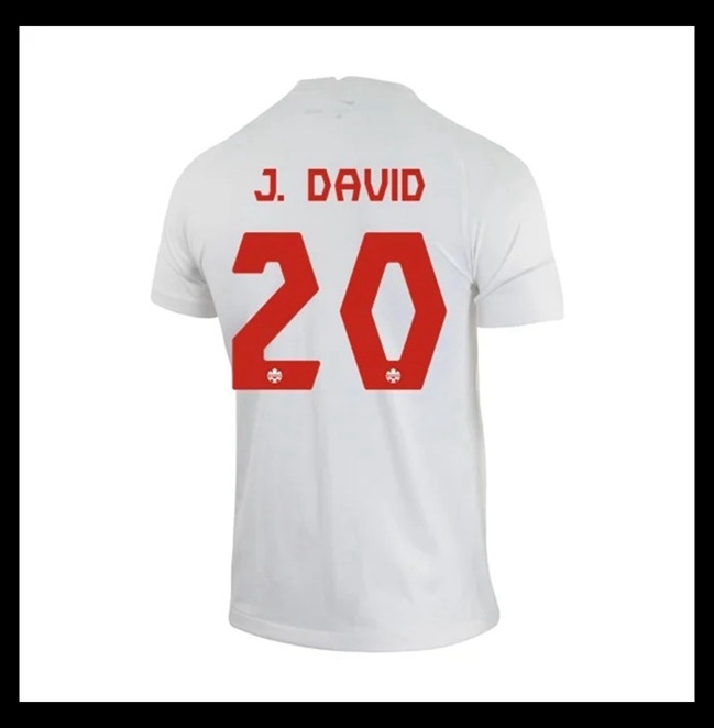 Lacné Futbalove Dresy Kanada J DAVID #20 Preč Majstrovstvá sveta 2022