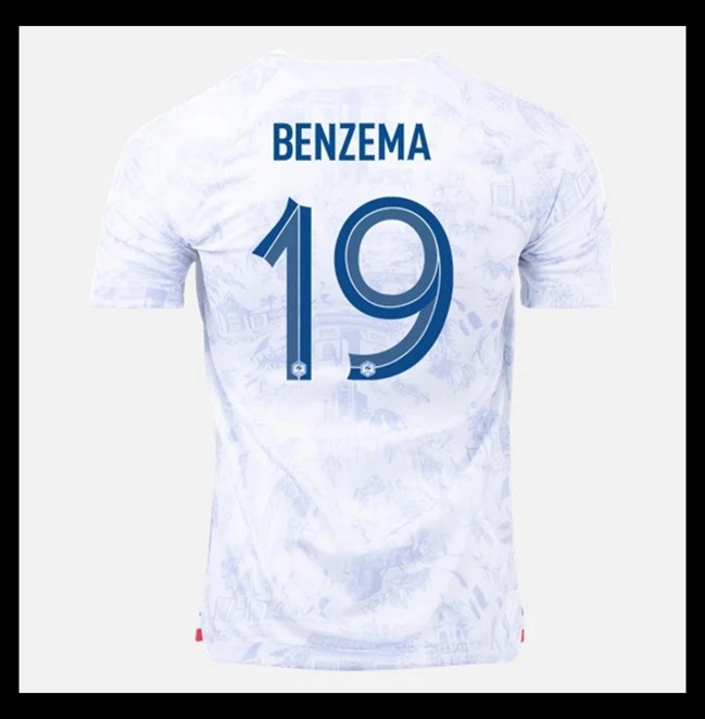 Lacné Futbalove Dresy Francúzsko BENZEMA #19 Preč Majstrovstvá sveta 2022