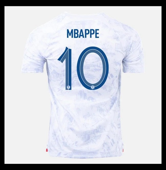 Lacné Futbalove Dresy Francúzsko MBAPPE #10 Preč Majstrovstvá sveta 2022