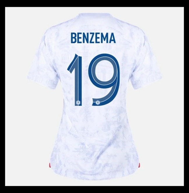 Lacné Futbalove Dresy Francúzsko Dámské BENZEMA #19 Preč Majstrovstvá sveta 2022