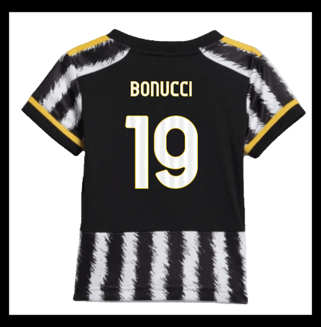 Lacné Futbalove Dresy Juventus Detské BONUCCI #19 Domáci 2023-2024