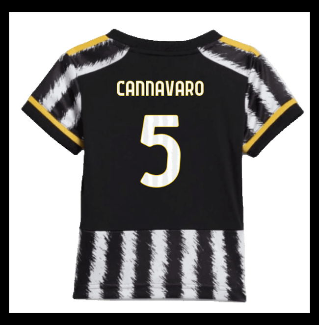 Lacné Futbalove Dresy Juventus Detské CANNAVARO #5 Domáci 2023-2024