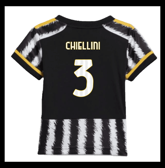 Lacné Futbalove Dresy Juventus Detské CHIELLINI #3 Domáci 2023-2024