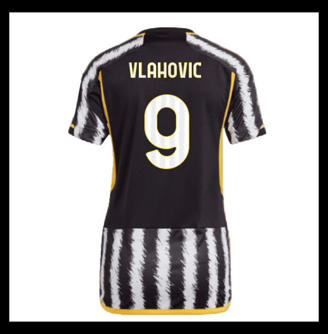 Lacné Futbalove Dresy Juventus Dámské VLAHOVIC #9 Domáci 2023-2024