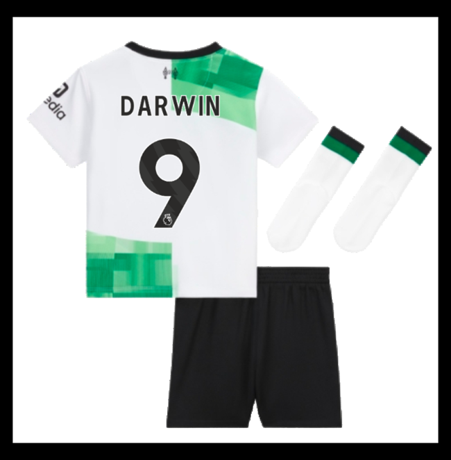 Lacné Futbalove Dresy Liverpool Detské DARWIN #9 Preč 2023-2024