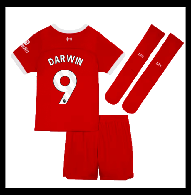 Lacné Futbalove Dresy Liverpool Detské DARWIN #9 Domáci 2023-2024