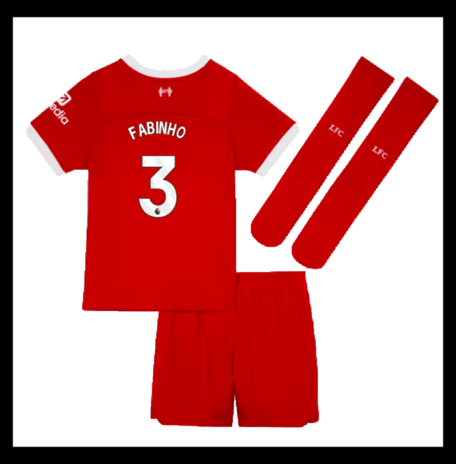 Lacné Futbalove Dresy Liverpool Detské FABINHO #3 Domáci 2023-2024