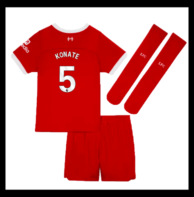 Lacné Futbalove Dresy Liverpool Detské KONATE #5 Domáci 2023-2024