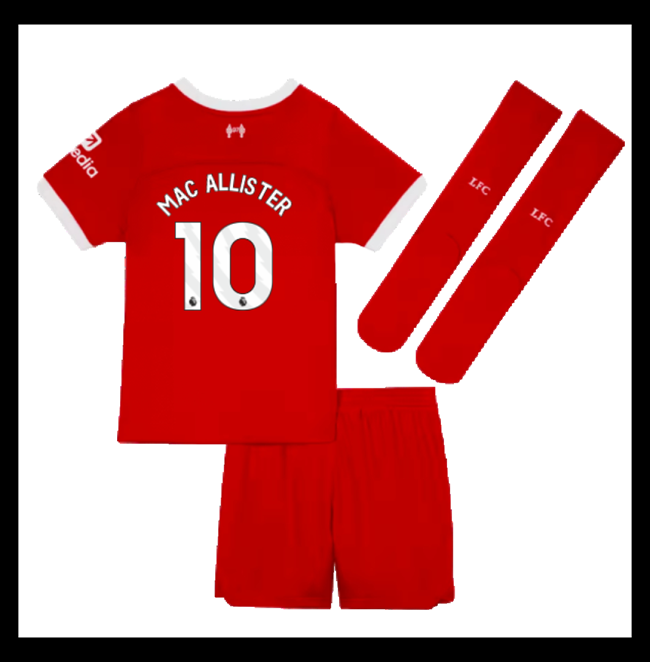 Lacné Futbalove Dresy Liverpool Detské MAC ALLISTER #10 Domáci 2023-2024