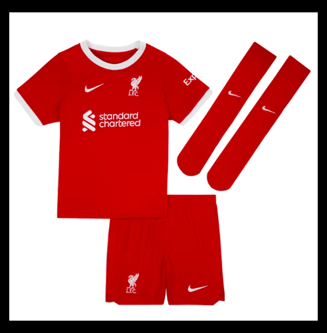 Futbalové Tričká Liverpool Domáci,Najlacnejsie Lacné Futbalove Dresy Liverpool Detské KONATE #5 Domáci 2023-2024 Online