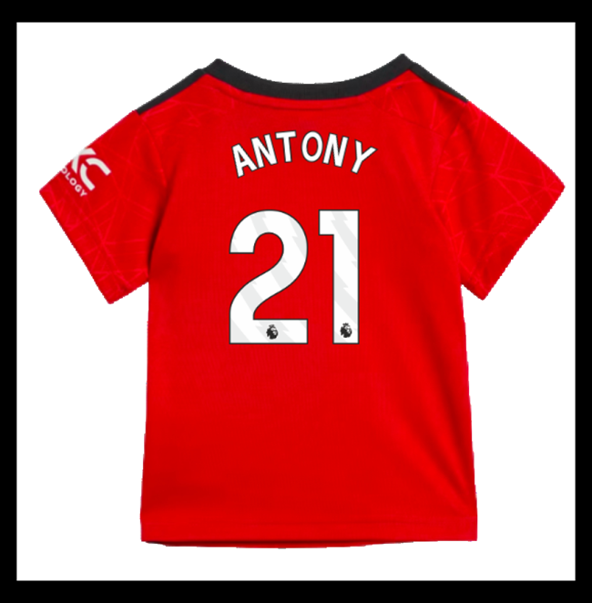 Lacné Futbalove Dresy Manchester United Detské ANTONY #21 Domáci 2023-2024
