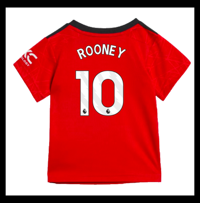 Lacné Futbalove Dresy Manchester United Detské ROONEY #10 Domáci 2023-2024