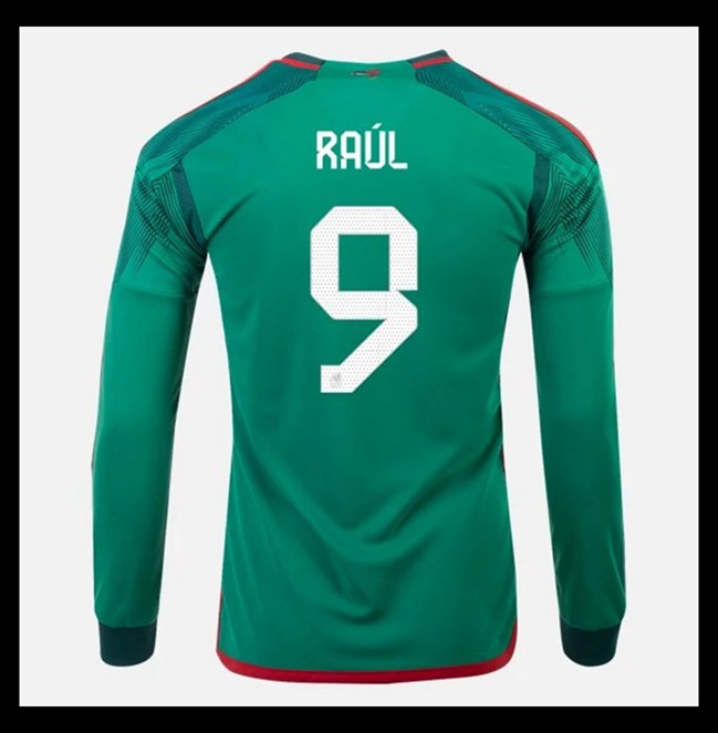 Lacné Futbalove Dresy Mexiko Dlhý Rukáv RAUL #9 Domáci Majstrovstvá sveta 2022