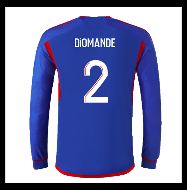 Lacné Futbalove Dresy Olympique Lyonnais Dlhý Rukáv DIOMANDE #2 Preč 2023-2024