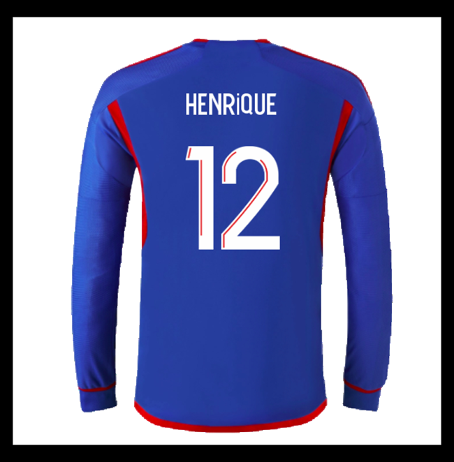 Lacné Futbalove Dresy Olympique Lyonnais Dlhý Rukáv HENRIQUE #12 Preč 2023-2024