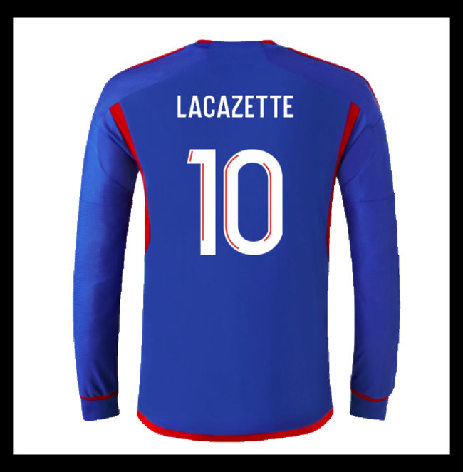Lacné Futbalove Dresy Olympique Lyonnais Dlhý Rukáv LACAZETTE #10 Preč 2023-2024