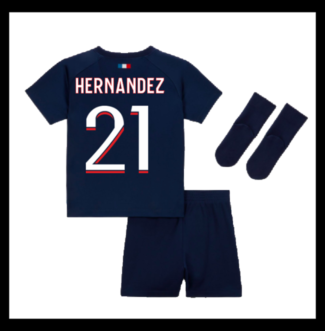 Lacné Futbalove Dresy Paris Saint Germain PSG Detské HERNANDEZ #21 Domáci 2023-2024