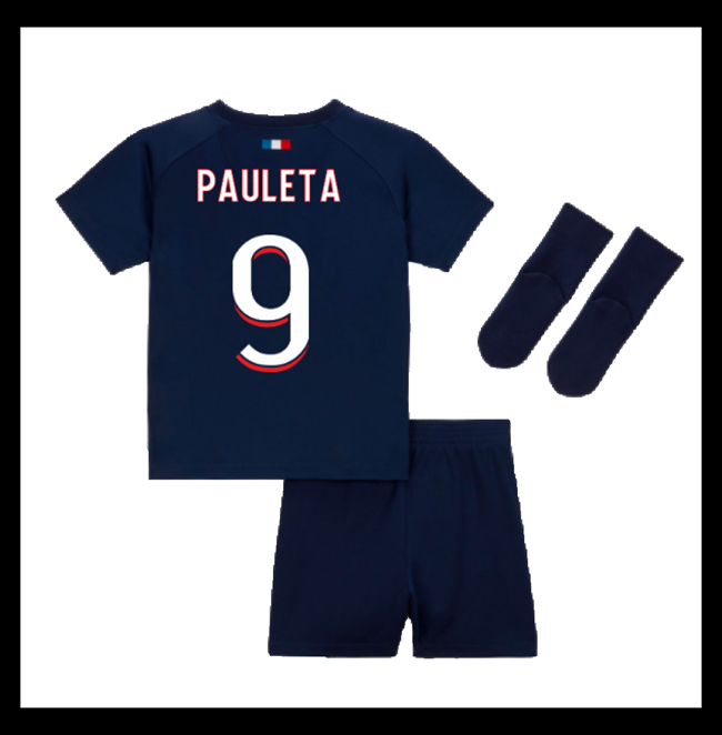 Lacné Futbalove Dresy Paris Saint Germain PSG Detské PAULETA #9 Domáci 2023-2024