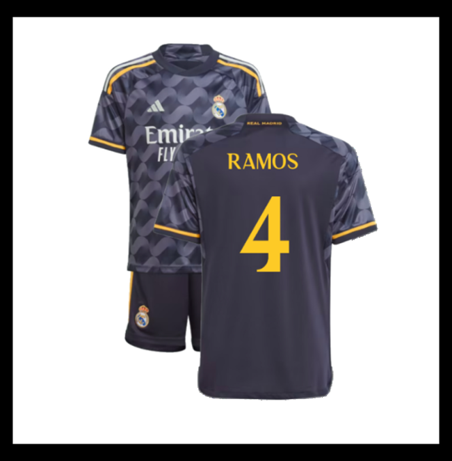 Lacné Futbalove Dresy FC Real Madrid Detské RAMOS #4 Preč 2023-2024