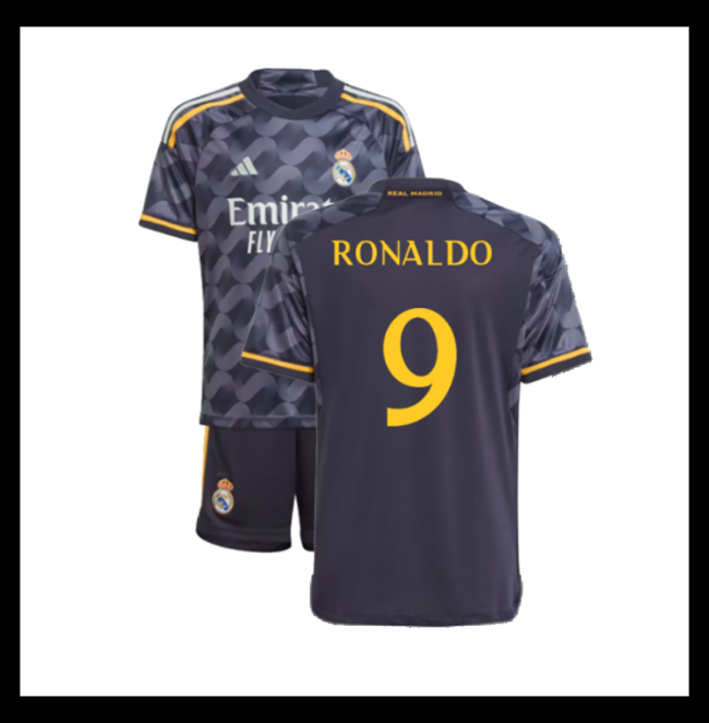 Lacné Futbalove Dresy FC Real Madrid Detské RONALDO #9 Preč 2023-2024