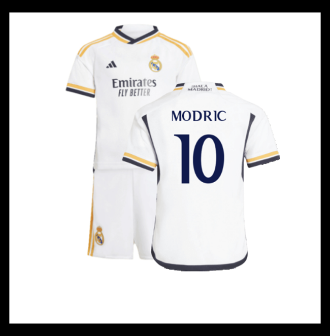 Lacné Futbalove Dresy FC Real Madrid Detské MODRIC #10 Domáci 2023-2024