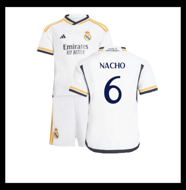 Lacné Futbalove Dresy FC Real Madrid Detské NACHO #6 Domáci 2023-2024