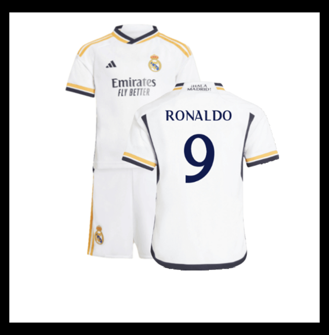 Lacné Futbalove Dresy FC Real Madrid Detské RONALDO #9 Domáci 2023-2024