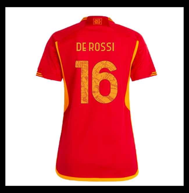 Lacné Futbalove Dresy AS Roma Dámské DE ROSSI #16 Domáci 2023-2024