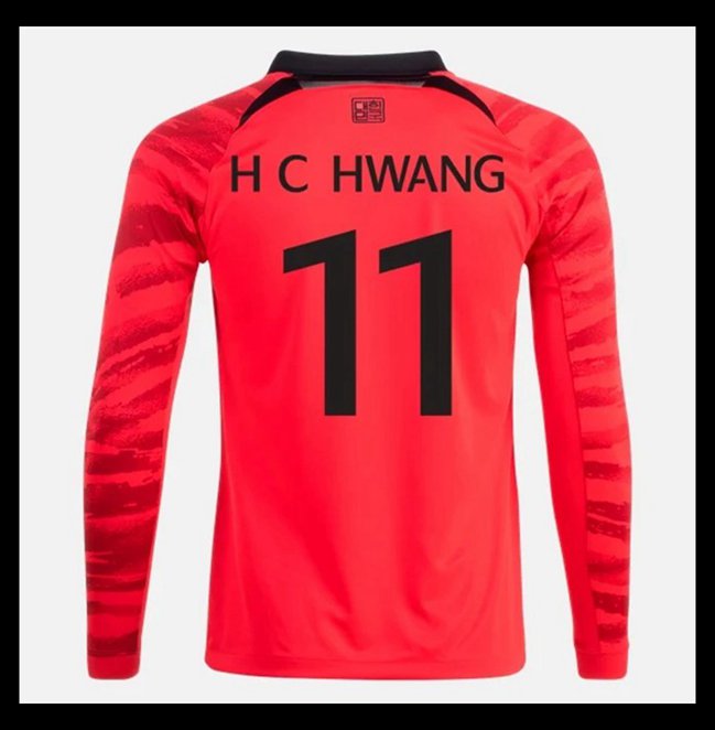Lacné Futbalove Dresy Južná Kórea Dlhý Rukáv H C HWANG #11 Domáci Majstrovstvá sveta 2022