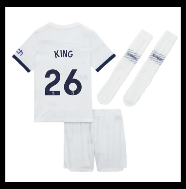 Lacné Futbalove Dresy Tottenham Hotspurs Detské KING #26 Domáci 2023-2024