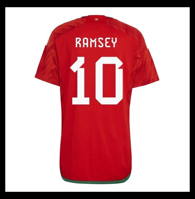 Lacné Futbalove Dresy Wales RAMSEY #10 Domáci Majstrovstvá sveta 2022